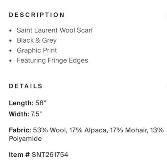 SAINT LAURENT Split Logo Wool Scarf - Picture 4 of 6